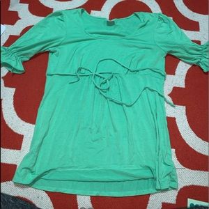 Green maternity blouse